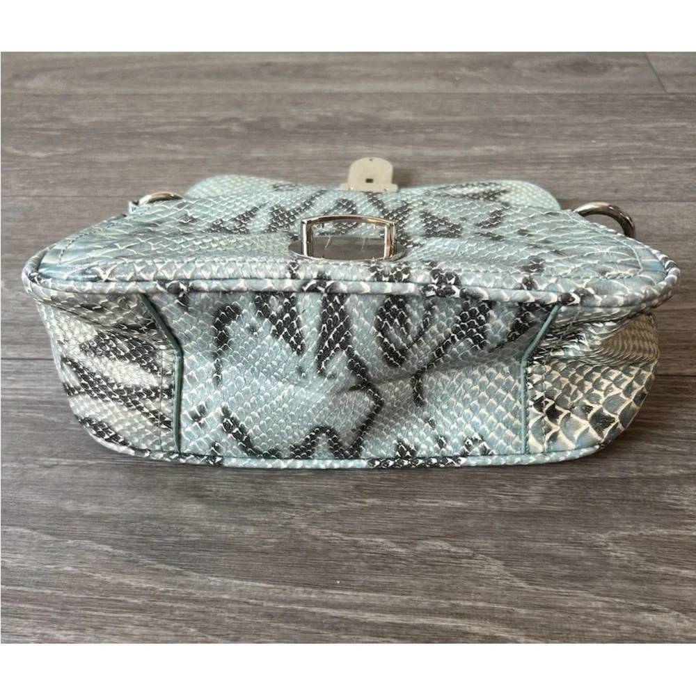 VTG 90’s Y2K Turquoise Exotic Snakeskin Python Luxury Handbag RARE - Picture 3 of 16